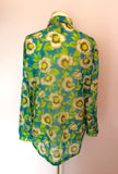 Brand New Marccain Turquoise & Green Floral Print Blouse Size N2 UK 12 - Whispers Dress Agency - Womens Shirts & Blouses - 2