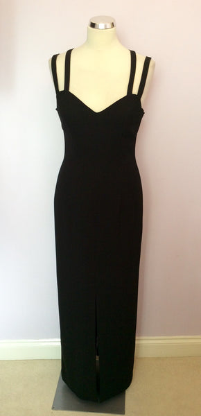 Brand New After Six By Roland Joyce Black Strappy Long Evening Dress Size 10 - Whispers Dress Agency - Womens Dresses - 1