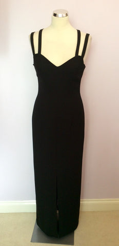 Brand New After Six By Roland Joyce Black Strappy Long Evening Dress Size 10 - Whispers Dress Agency - Womens Dresses - 1