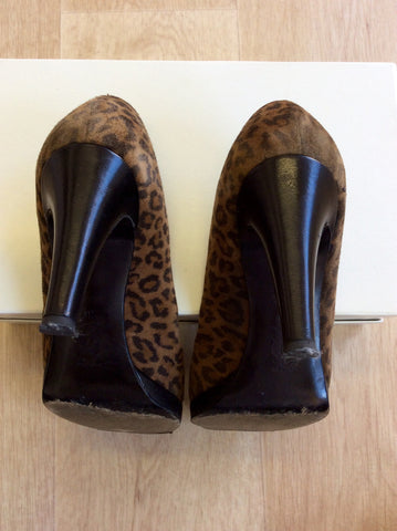 RUSSELL & BROMLEY BROWN LEOPARD PRINT SUEDE HEELS SIZE 6/39 - Whispers Dress Agency - Sold - 4