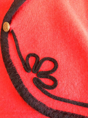 Vintage Laura Ashley Red & Black Trim Wool Cardigan / Jacket Size S - Whispers Dress Agency - Womens Vintage - 3