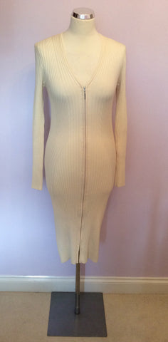 Brand New Wolford Cream Ribbed Knit Dress Size S - Whispers Dress Agency - Sold - 1