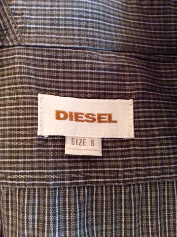 Diesel Dark Grey Check Cotton Shirt Size Small - Whispers Dress Agency - Sold - 2