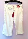 Brand New Monsoon White Cotton & Linen Long Shorts Size 12 - Whispers Dress Agency - Womens Shorts - 1