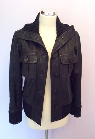 Whistles Black Leather Jacket Size 10 - Whispers Dress Agency - Sold - 1
