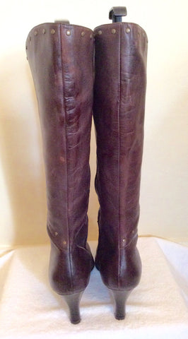 New Clarks Dark Brown Studded Leather Boots Size 8/42 - Whispers Dress Agency - Sold - 4