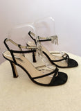 PARADOX LONDON BLACK SATIN DIAMANTÉ TRIM SANDALS SIZE 4/37 - Whispers Dress Agency - Womens Heels - 3