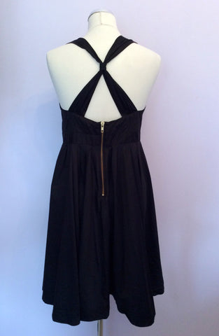 French Connection Black Cotton Dress Size 14 - Whispers Dress Agency - Sold - 3