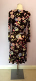 Moschino Cheap & Chic Brown Butterfly & Flower Print Wrap Dress Size 8 - Whispers Dress Agency - Sold - 4