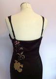 Planet Black Satin Embroidered Evening Dress Size 12 - Whispers Dress Agency - Sold - 5