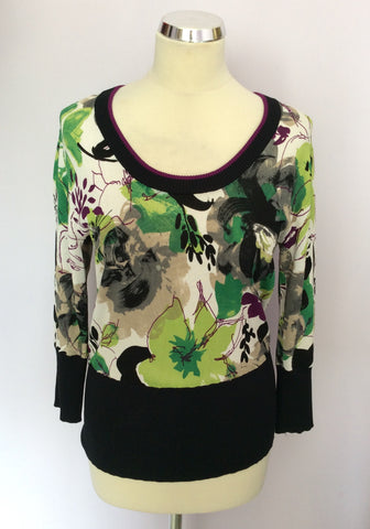 BETTY BARCLAY FLORAL PRINT FINE KNIT TOP SIZE S - Whispers Dress Agency - Womens Tops - 1
