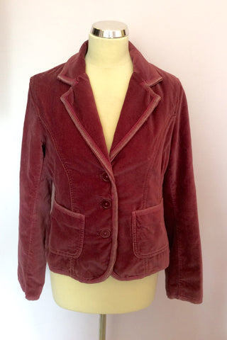 Boden Dark Pink Brushed Cotton Jacket Size 10 - Whispers Dress Agency - Womens Coats & Jackets - 1