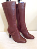 Brand New Clarks Russet Brown Leather Boots Size 6/39 - Whispers Dress Agency - Sold - 2