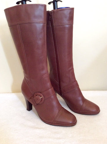 Brand New Clarks Russet Brown Leather Boots Size 6/39 - Whispers Dress Agency - Sold - 2