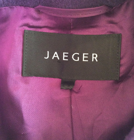 Jaeger Purple Wool Belted Jacket Size 14 - Whispers Dress Agency - Sold - 4