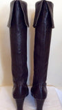 Dorothy Perkins Dark Brown Knee High Leather Boots Size 5/38 - Whispers Dress Agency - Womens Boots - 3