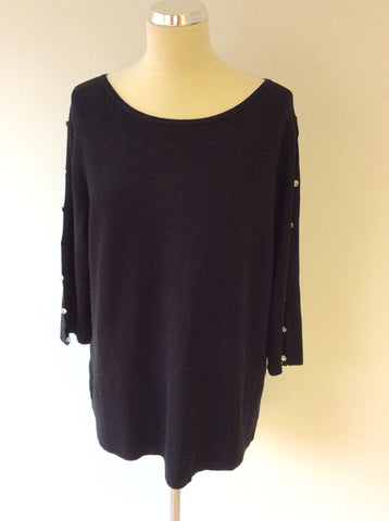 BRAND NEW PASSIONI BLACK SWAROVSKI CRYSTALS CUT OUT SLEEVE JUMPER SIZE XL - Whispers Dress Agency - Womens Knitwear - 1