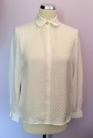Brand New Mulberry White Tree Print Silk Blouse Size 10 - Whispers Dress Agency - Sold - 1