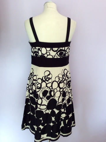 Monsoon Black & White Linen Blend Dress Size 12 - Whispers Dress Agency - Womens Dresses - 3