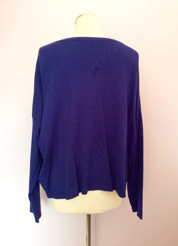 Oui Moments Royal Blue Oversize Jumper Size 14 - Whispers Dress Agency - Sold - 2