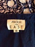 ANOKHI FOR EAST BLUE & WHITE FLORAL PRINT COTTON DRESS SIZE 18 - Whispers Dress Agency - Sold - 5