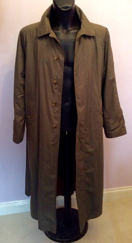 Hugo Boss Khaki Green Trench Coat Size L / XL - Whispers Dress Agency - Mens Coats & Jackets - 4