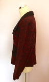 Aria Dark Red & Black Wool Blend Jacket Size 14 - Whispers Dress Agency - Womens Coats & Jackets - 2