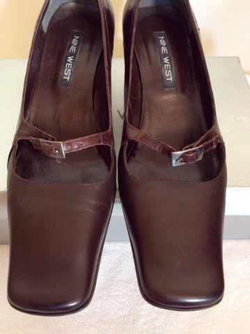 Nine West Brown Leather Buckle Strap Heels Size 7/40 - Whispers Dress Agency - Womens Heels - 4
