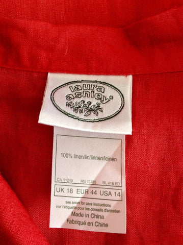 Laura Ashley Coral Sleeveless Linen Top Size 18 - Whispers Dress Agency - Sold - 2