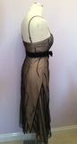 COAST BLACK NET OVERLAY BEADED TRIM STRAPPY/ STRAPLESS DRESS SIZE 10 - Whispers Dress Agency - Womens Eveningwear - 2