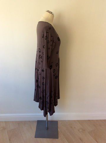 ONE LIFE BROWN PRINT STRETCH JERSEY DRESS SIZE S - Whispers Dress Agency - Womens Dresses - 3