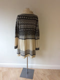MEXX GREY & CREAM DESIGN WOOL LONG CARDIGAN SIZE XL - Whispers Dress Agency - Womens Knitwear - 3