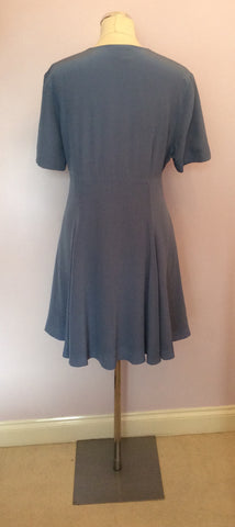 LAURA ASHLEY BLUE SILK SKATER DRESS SIZE 16 - Whispers Dress Agency - Womens Dresses - 2