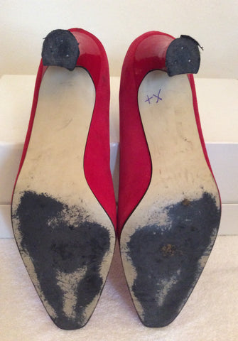 Roland Cartier Red Suede & Patent Leather Heels Size 6/39 - Whispers Dress Agency - Sold - 4