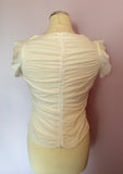 TED BAKER WHITE COTTON FRILL TRIM SLEEVELESS TOP SIZE 1 UK 8/10 - Whispers Dress Agency - Womens Tops - 2
