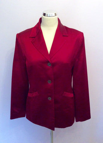 Whistles Dark Red Satin Jacket Size 12 - Whispers Dress Agency - Womens Suits & Tailoring - 1