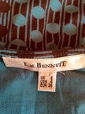 LK Bennett Teal & Brown Print Stretch Jersey Dress Size 8 - Whispers Dress Agency - Womens Dresses - 4