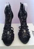 Aldo Black Snakeskin Leather Studded Heel Sandals Size 4/37 - Whispers Dress Agency - Womens Heels - 2