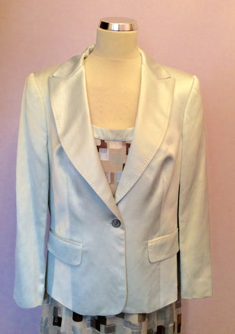 Fenn Wright Manson Pale Duck Egg Silk Dress & Jacket Suit Size 16 - Whispers Dress Agency - Womens Suits & Tailoring - 4