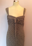 LK Bennett Grey Check Print Silk Dress Size 10 - Whispers Dress Agency - Womens Dresses - 2
