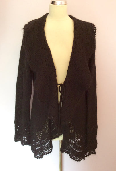 Marks & Spencer Black Tie Front Cardigan Size 20 - Whispers Dress Agency - Sold - 1