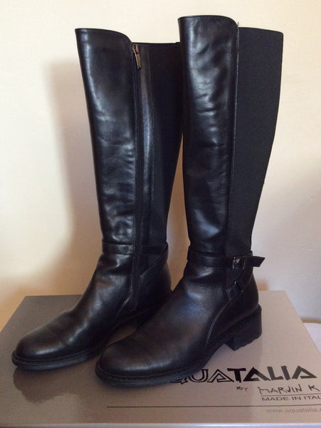 Brand New Russell & Bromley Aquatalia Black Leather Boots Size 7.5/41 - Whispers Dress Agency - Sold - 1