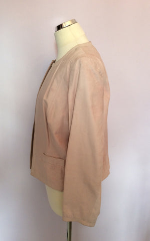 MARKS & SPENCER PALE PINK SUEDE BOX JACKET SIZE 16 - Whispers Dress Agency - Womens Coats & Jackets - 2