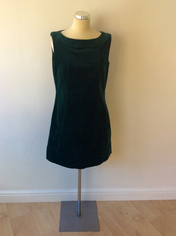 LAURA ASHLEY GREEN FINE CORDROY SHIFT DRESS SIZE 14 - Whispers Dress Agency - Sold - 1