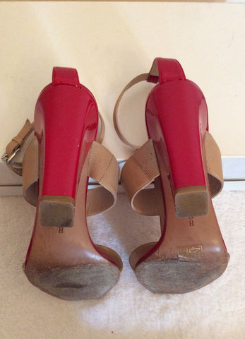 Hobbs Red & Beige Leather Heel Sandals Size 6/39 - Whispers Dress Agency - Womens Sandals - 4