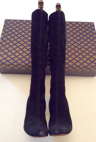 Patrick Cox Black Suede Knee Length Boots Size 5/38 - Whispers Dress Agency - Womens Boots - 3