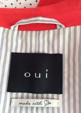 OUI CORAL COTTON BLEND JACKET SIZE 14 - Whispers Dress Agency - Womens Coats & Jackets - 6