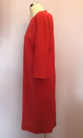 Vintage Jaeger Coral Red Wool Dress Size 10 - Whispers Dress Agency - Womens Vintage - 2