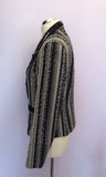 Aria Black & White Wool Blend Weave Jacket Size 12 - Whispers Dress Agency - Sold - 3