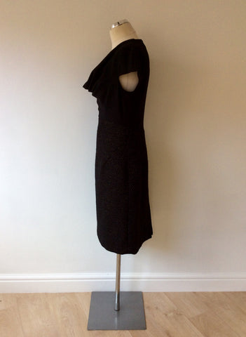 JAEGER BLACK & GOLD WEAVED SKIRT PENCIL DRESS SIZE 12 - Whispers Dress Agency - Womens Dresses - 3